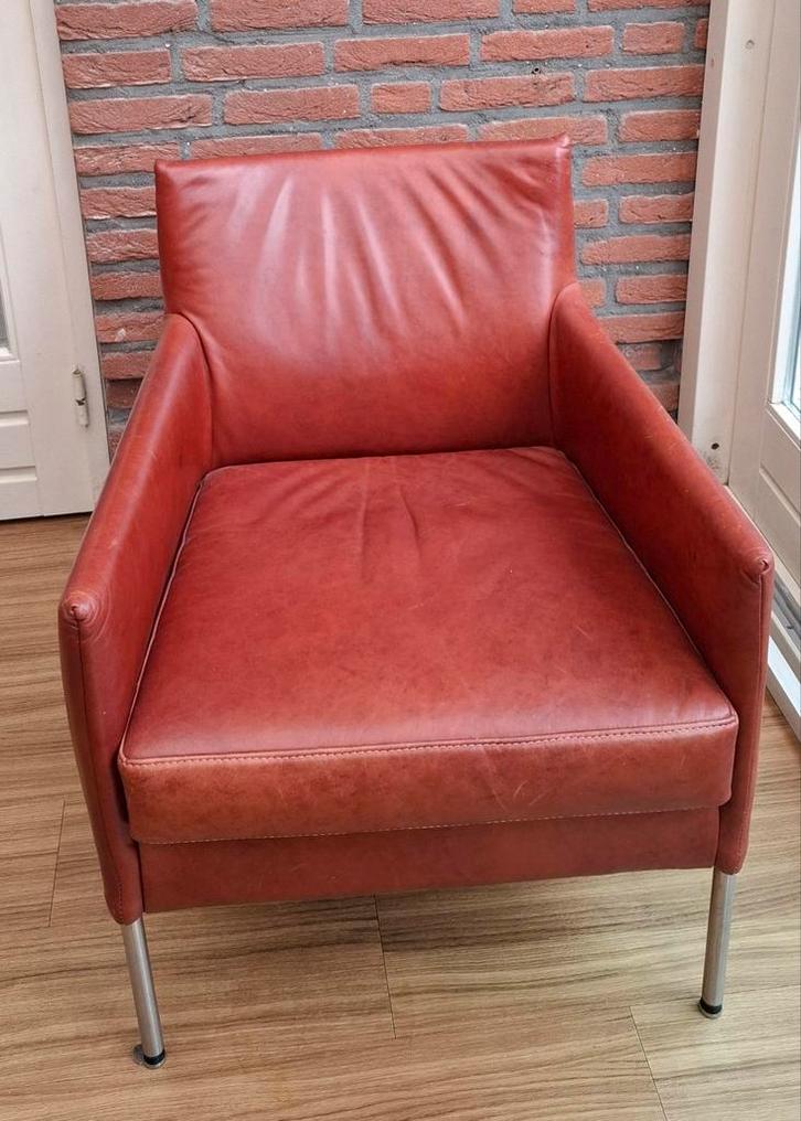 Fauteuil leer Bert Plantagie, Huis en Inrichting, Fauteuils, Zo goed als nieuw, Leer, 50 tot 75 cm, Minder dan 75 cm, Ophalen