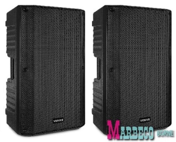 Actieve Speaker set, Stereo Luidsprekers 12", USB,BT, VSA120, Audio, Tv en Foto, Luidsprekers, Nieuw, Front, Rear of Stereo speakers
