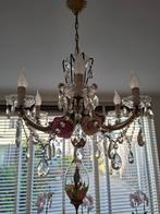 Antieke kristallen kroonluchter 6 armig., Huis en Inrichting, Lampen | Kroonluchters, Ophalen, Gebruikt, Glas, Klassiek