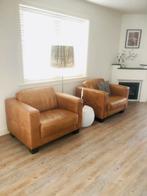 Setprijs 2 x fauteuil loveseat echt leer stoelen, Huis en Inrichting, Fauteuils, Ophalen, Gebruikt, 100 tot 125 cm, Leer