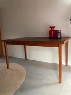 Midcentury vintage teak eettafel uitschuifbaar, Ophalen, Gebruikt, 50 tot 100 cm, Vijf personen of meer