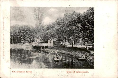 Schoonhoven Scheepmakers haven  st 1909 TOPKAART, Verzamelen, Ansichtkaarten | Nederland, Gelopen, Zuid-Holland, Voor 1920, Verzenden