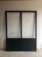 Metalen dubbele deur zwart 217x167 cm, 215 cm of meer, 80 tot 100 cm, Ophalen of Verzenden, Metaal