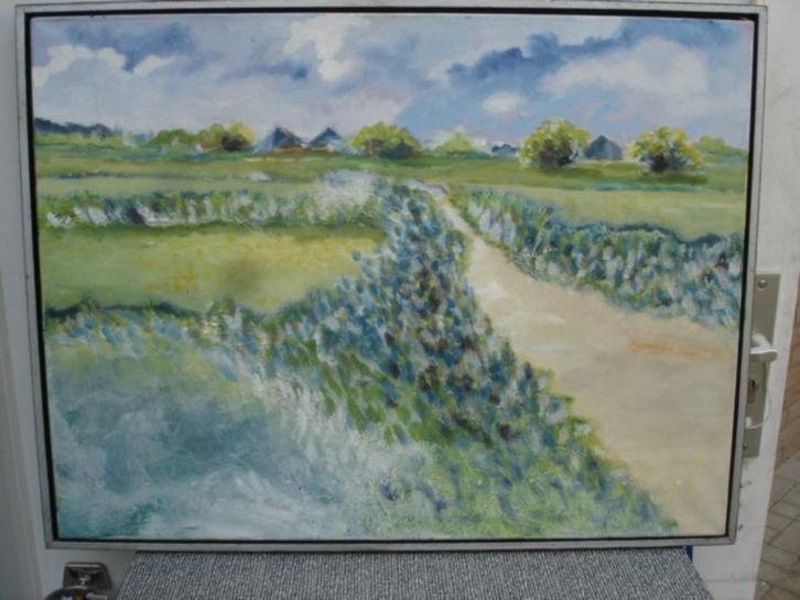 Landschap schilderij TEXEL Wouter Weerman, Antiek en Kunst, Kunst | Schilderijen | Klassiek, Ophalen