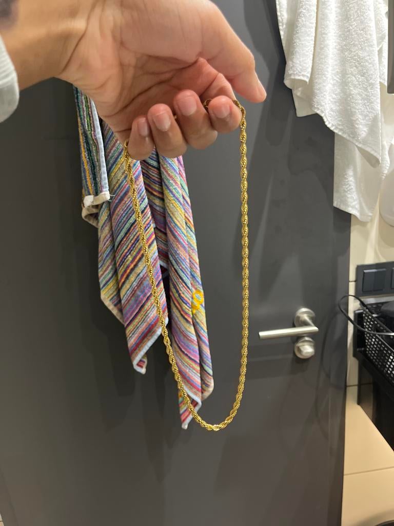 Gouden Roped Ketting - 60cm, 5mm, Ophalen of Verzenden, Nieuw, Goud