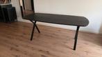 Zwarte deens ovale houtlook eettafel, Huis en Inrichting, Tafels | Sidetables, Ophalen, Zo goed als nieuw, 150 tot 200 cm, Ovaal