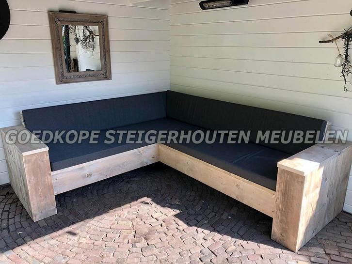 Hoekbank Loungeset Bankstel Houten loungeset, Tuin en Terras, Tuinbanken, Nieuw, Hout, Ophalen of Verzenden