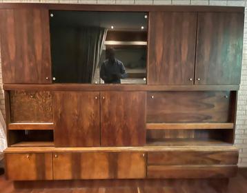 Vintage '70 Wandmeubel met Lowbord beschikbaar voor biedingen