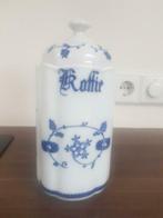 Brocante voorraadpot KOFFIE WVL blauw wit, Ophalen