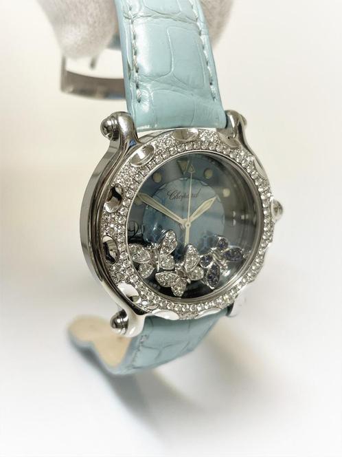 Chopard Happy Sport 8347 Floating Butterfly Watch Diamonds, Sieraden, Tassen en Uiterlijk, Horloges | Dames, Zo goed als nieuw