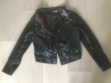 Top zwart DKNY jasje met lamsleer, 36 beschikbaar voor biedingen