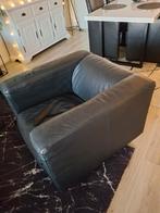 Zwart lederen kubusfauteuil, heel comfortabel, Ophalen of Verzenden, 75 tot 100 cm, 50 tot 75 cm