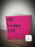 Tekst tegel "Oh happy day" tegel met spreuk, Ophalen of Verzenden, Nieuw