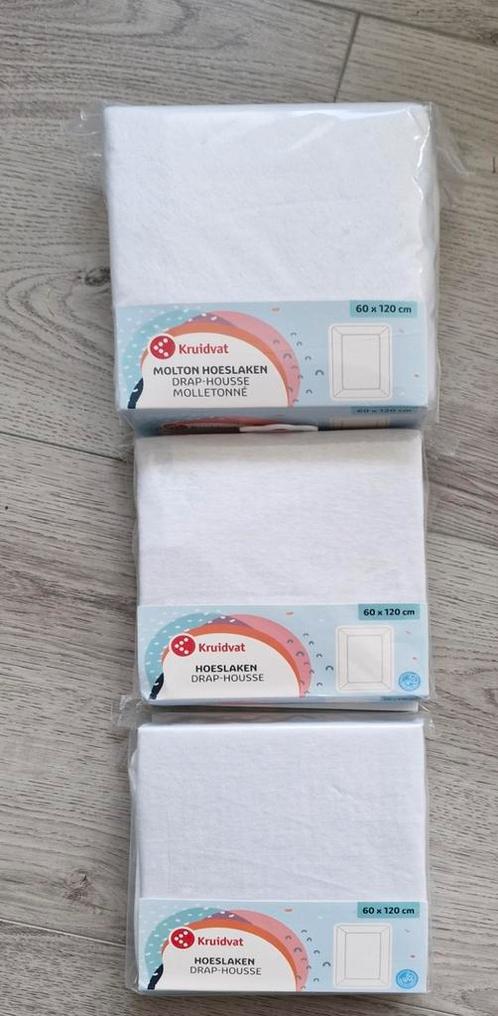 hoeslakens Kruidvat (60x120 cm), Kinderen en Baby's, Kinderkamer | Beddengoed, Nieuw, Hoeslaken of Sloop, Wit, Jongetje of Meisje