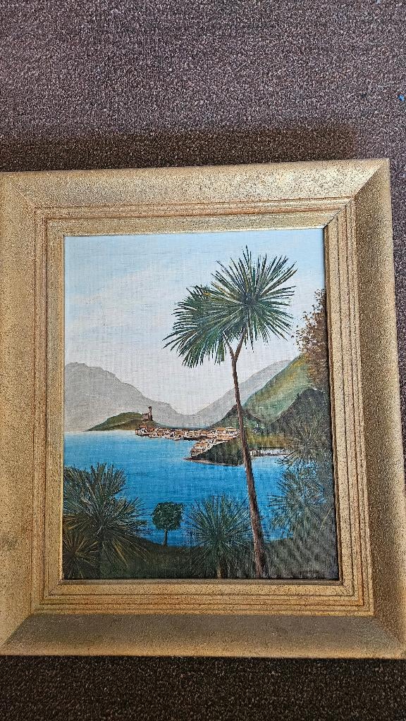 Schilderij met meer en palmboom, Ophalen