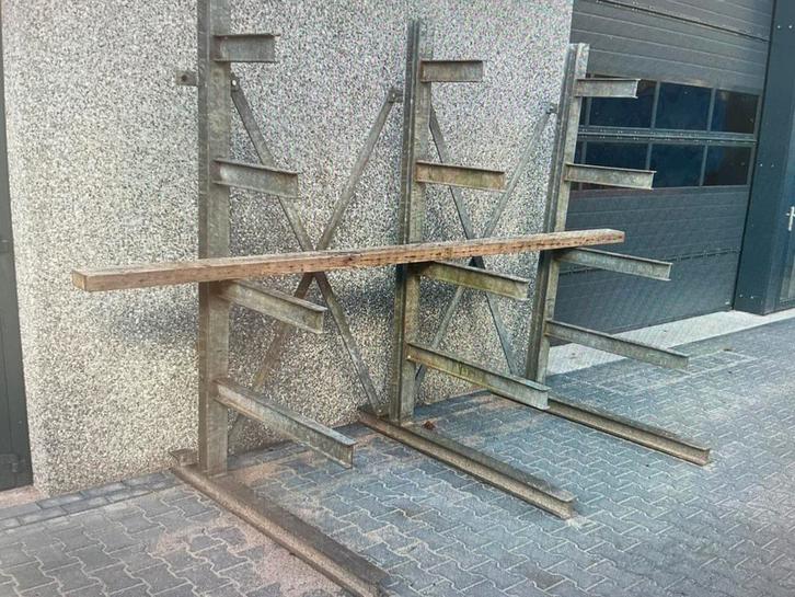 Draagarm stelling gegalvaniseerd H-balk 2.30 h 1.60 d 2.55 b, Doe-het-zelf en Verbouw, Metalen, Gebruikt, IJzer, Ophalen