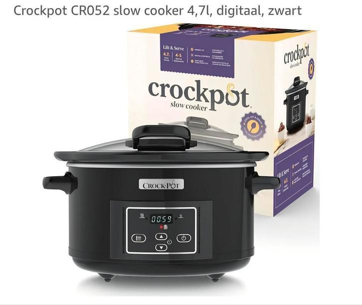 Nieuwe crockpot / slow cooker (in ongeopende doos), Witgoed en Apparatuur, Slowcookers, Nieuw, Timer, Vaatwasmachinebestendig