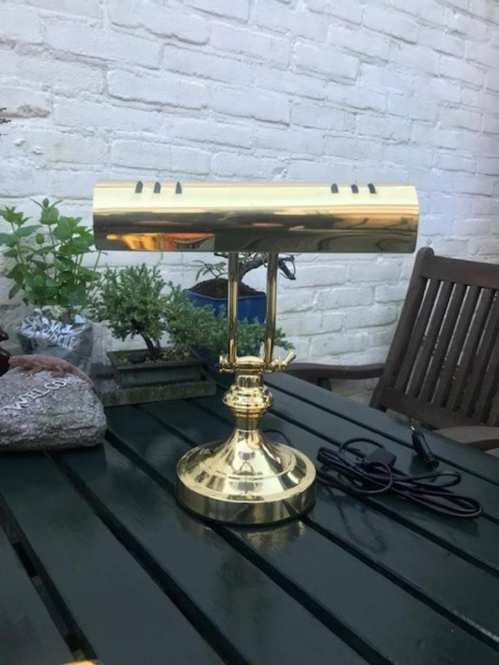 fraaie piano lamp/ bureau lamp, zgan, tijdloos model, Huis en Inrichting, Lampen | Tafellampen, Zo goed als nieuw, Minder dan 50 cm