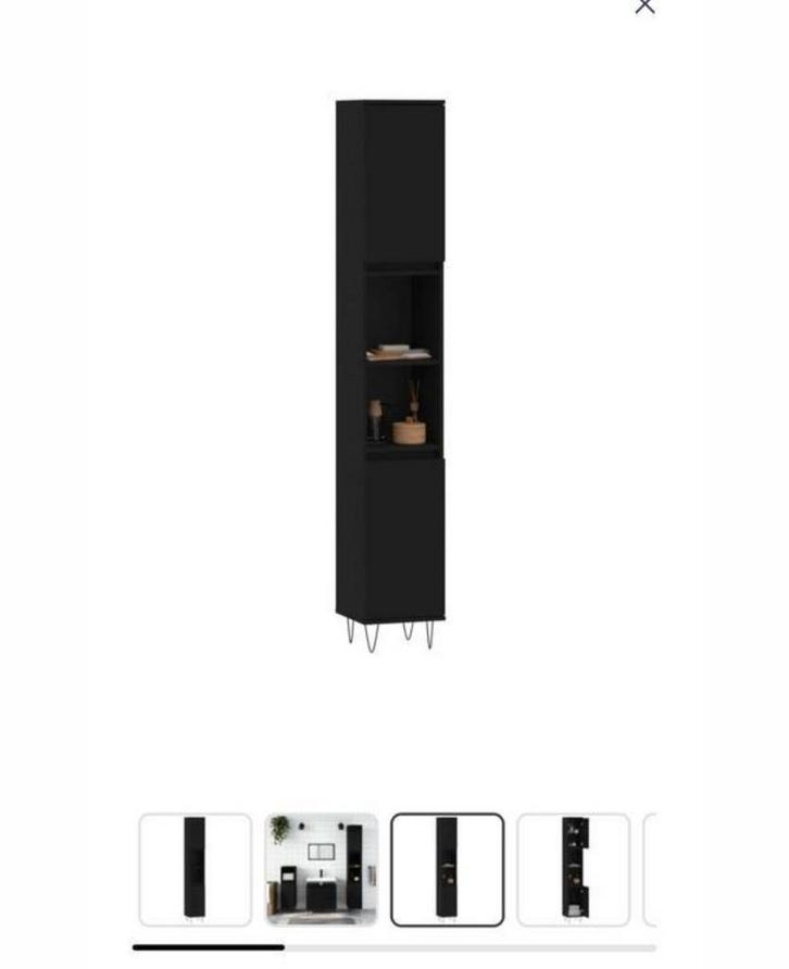 Zwarte Badkamerkast - Nieuw in Doos!, Huis en Inrichting, Badkamer | Badkamermeubels, Nieuw, (Half)hoge kast, Minder dan 100 cm