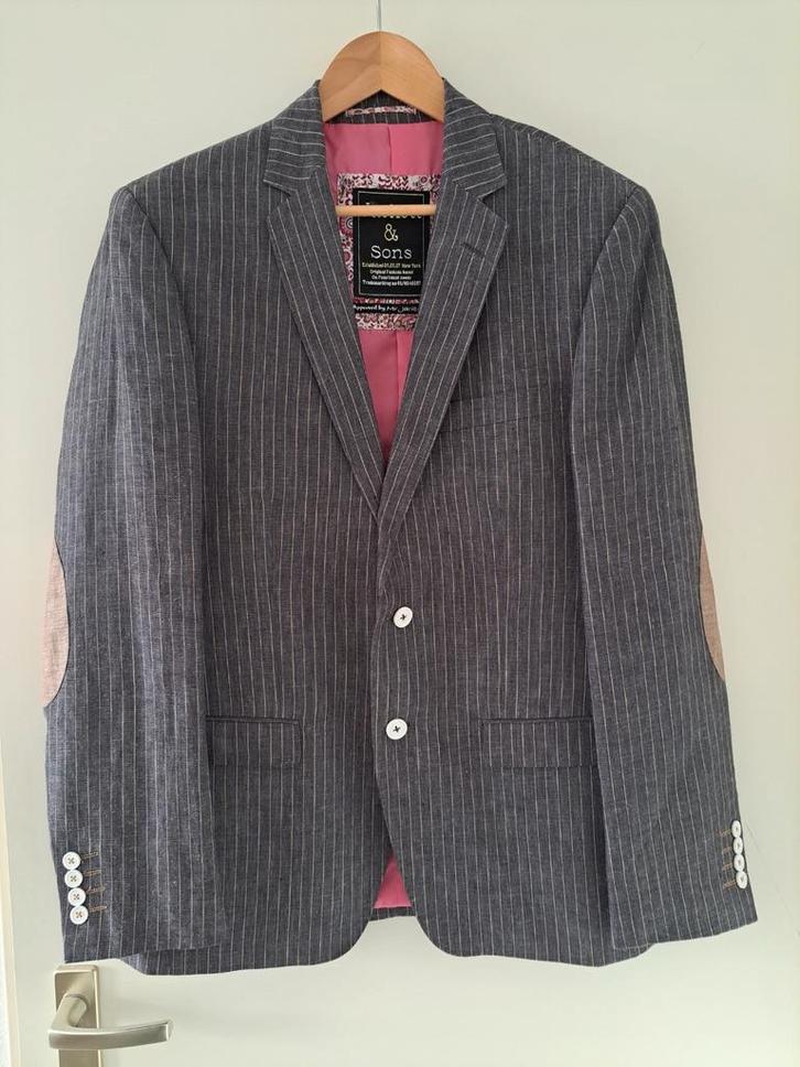 Colbert Linnen Maat 52 - Stijlvol! Jackett & Sons, Kleding | Heren, Kostuums en Colberts, Zo goed als nieuw, Maat 52/54 (L), Grijs