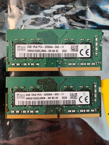 16GB (2x8) SODIMM DDR4 3200 SA2 11 SKhynix