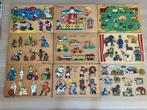 Negen vintage houten Noppenpuzzels Fisher-Price, Simplex, Ophalen of Verzenden, Gebruikt, Van hout