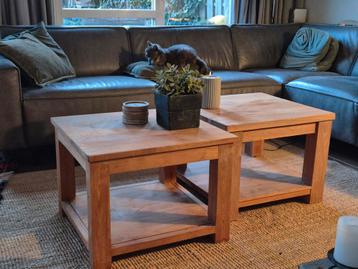 Teakhouten Salon/Bijzet Tafels (2x) - 60x60x45cm beschikbaar voor biedingen