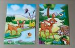 2 beloningskaartjes van Bambi 5 x 7,5 cm De Stam, Ophalen of Verzenden, Zo goed als nieuw, Papier, Kaart of Schrift