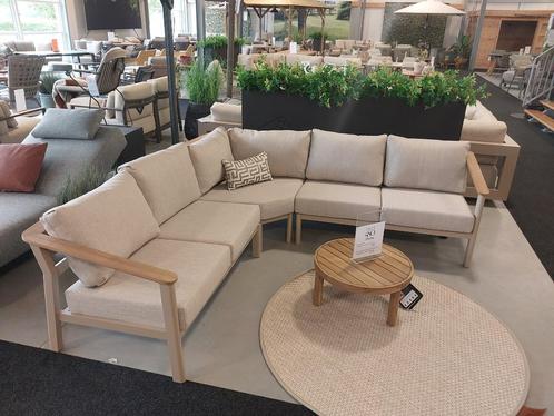 Olivia Hoekset Latte 4SO, Tuin en Terras, Tuinsets en Loungesets, Nieuw, Loungeset, Teakhout, 6 zitplaatsen, Bank, Ophalen of Verzenden