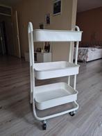 Metaal etagere met 3 manden 4039 , wit , hoogte 77 cm, Ophalen of Verzenden, Zo goed als nieuw