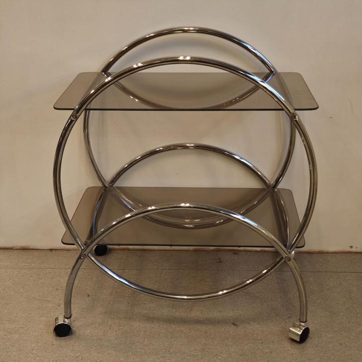 Vintage space age IKEA trolley serveerwagen, Huis en Inrichting, Tafels | Sidetables, Gebruikt, 25 tot 50 cm, 50 tot 100 cm, Rechthoekig