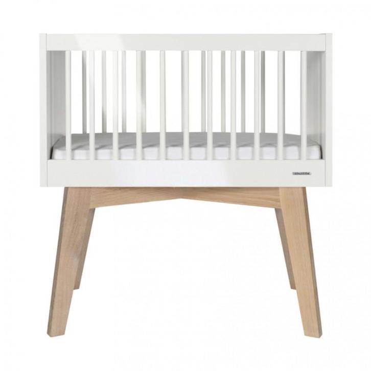 Kidsmill Sixties Wieg Wit Mat / Naturel 40 x 80 cm, Kinderen en Baby's, Babywiegjes en Ledikanten, Zo goed als nieuw, Ledikant