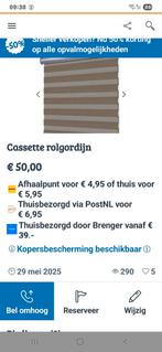 Cassette rolgordijn merk veneta, Bruin, Ophalen of Verzenden, Zo goed als nieuw, 200 cm of meer