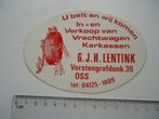 sticker oud Oss Auto GJH LENTINK truck retro autobedrijf, Verzenden, Zo goed als nieuw, Bedrijf of Vereniging