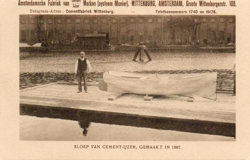 Amsterdam - Fabriek cement ijzer werken Wittenburg - sloep, Verzamelen, Ansichtkaarten | Nederland, Ongelopen, Noord-Holland, Voor 1920