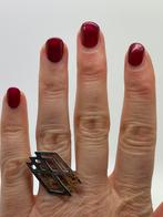 B2 Prachtige zilveren TEKA ring bicolor maat 17,5, Ophalen of Verzenden, X, Dame, Goud