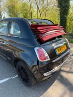 Fiat 500C Lounge Zwart/Rood – CarPlay – Cabrio – Topstaat, Auto's, Fiat, Voorwielaandrijving, 4 cilinders, Leder en Stof, Handgeschakeld