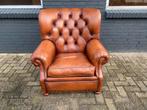 Prachtige XL Chesterfield fauteuil cognac nieuwstaat!, Ophalen of Verzenden, 75 tot 100 cm