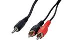 Audiokabel 2x cinch / tulp to jack 3.5 mm, Ophalen of Verzenden, Nieuw, Minder dan 2 meter, Overige kabels