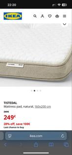 IKEA Tistedal Topper 160x200 cm, Huis en Inrichting, Tweepersoons, Ophalen of Verzenden, Zo goed als nieuw, Matras