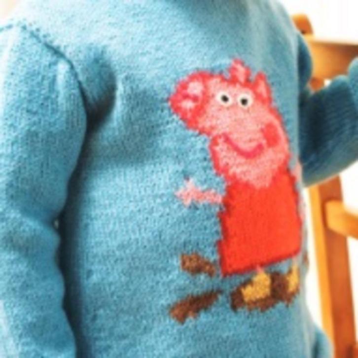 Peppa Pig in de modder trui breipatroon, Hobby en Vrije tijd, Breien en Haken, Zo goed als nieuw, Breien, Patroon of Boek, Ophalen of Verzenden