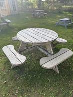 3 Mooie Ronde Eiken Picknicktafel, Ophalen, Gebruikt, Rond, Hout