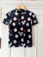 Mt S fluwelen t-shirt met rozen, Zara, Ophalen of Verzenden, Zo goed als nieuw, Korte mouw