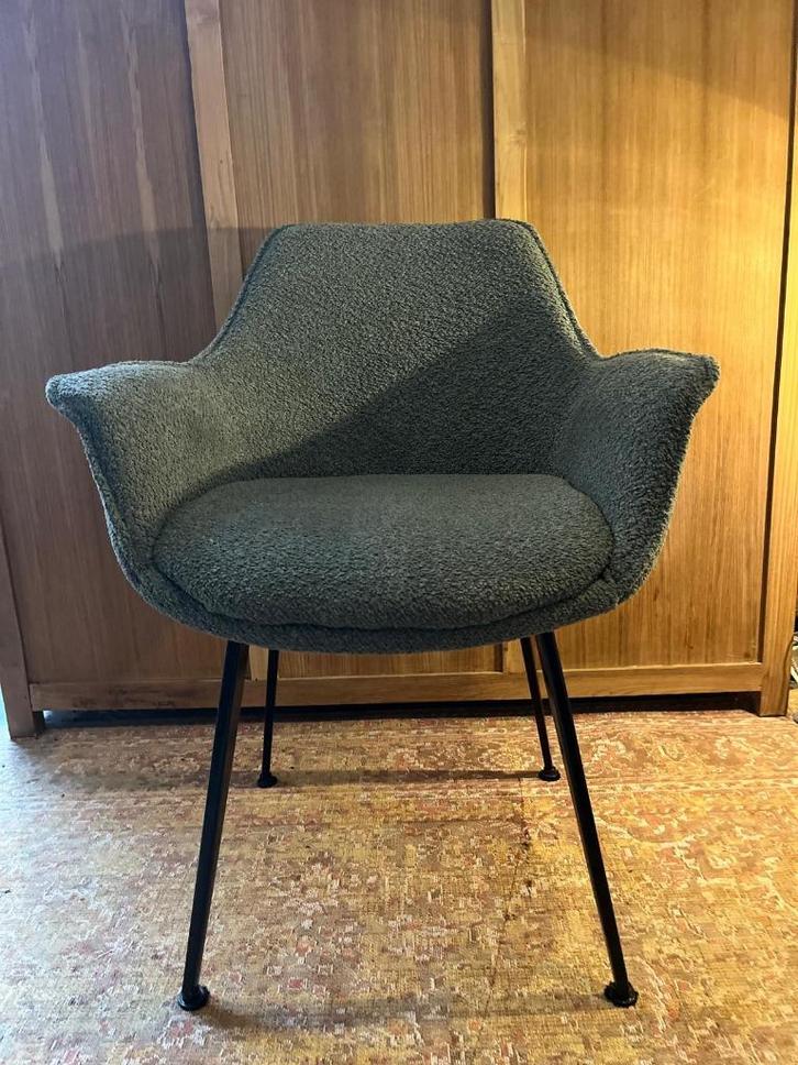 4x Teddy Eetkamerstoelen van Billy, Huis en Inrichting, Stoelen, Zo goed als nieuw, Vier, Stof, Blauw, Ophalen