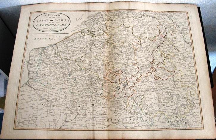 K20 Kaart New Map of the Seat of War in the Netherlands 1794, Antiek en Kunst, Kunst | Etsen en Gravures, Ophalen of Verzenden
