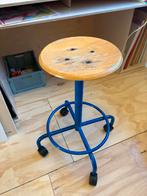 Draaikruk / Atelierkruk - Verstelbaar, Ophalen, Gebruikt, Blauw, Eén