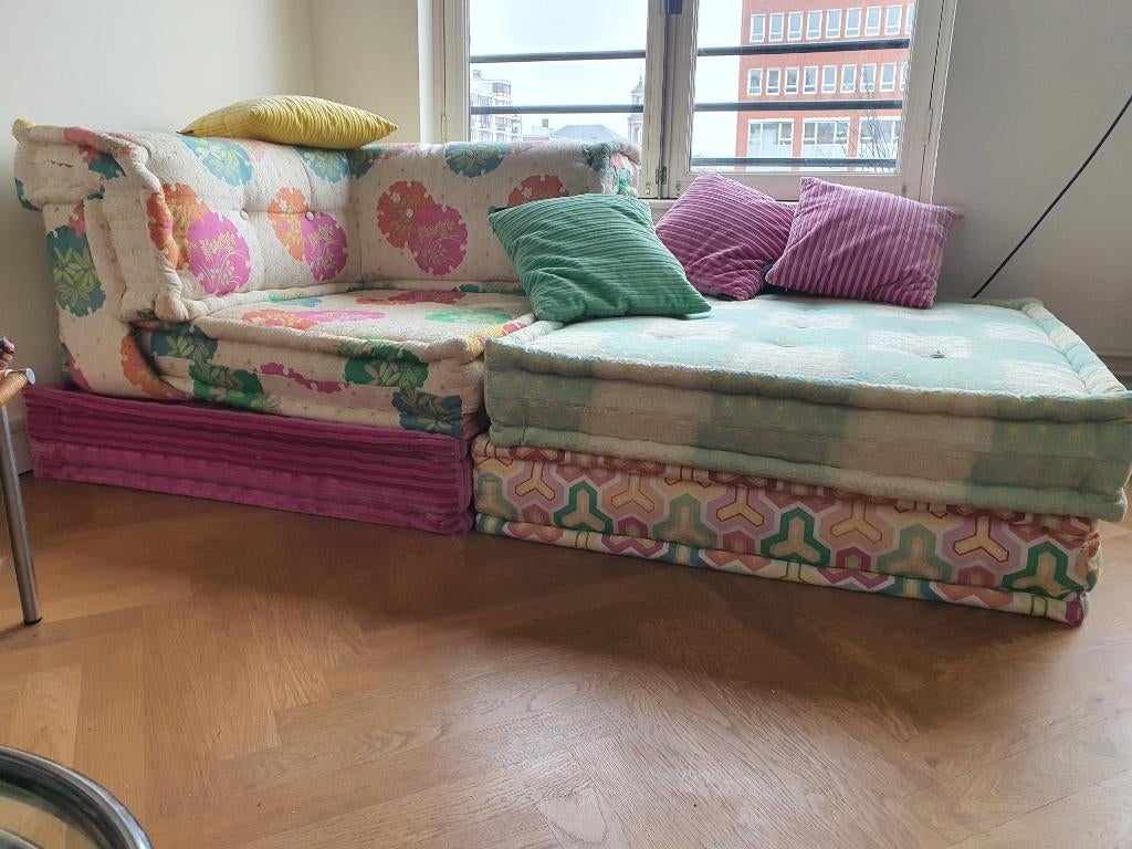 Roche Bobois KENZO  modulaire set ivm overcompleet, Huis en Inrichting, Banken | Bankstellen, Gebruikt, Vierpersoons of meer, Minder dan 150 cm