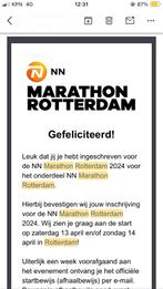 Startbewijs NN marathon Rotterdam, Tickets en Kaartjes, Sport | Overige, April, Eén persoon