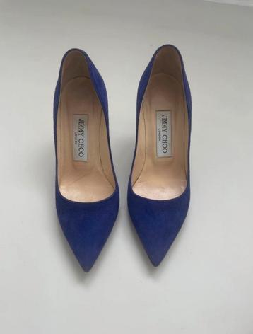 Jimmy Choo Romy 85 violet suede pointy toe pumps 8,5cm mt 34 beschikbaar voor biedingen