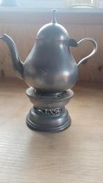Tinnen theepot met warmhoud stoof, Ophalen